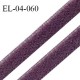 Elastique 4 mm fin spécial lingerie une face douce style velours couleur violet fabriqué en France largeur 4 mm prix au mètre