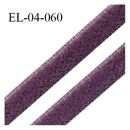 Elastique 4 mm fin spécial lingerie une face douce style velours couleur violet fabriqué en France largeur 4 mm prix au mètre