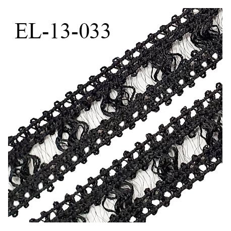 Elastique 13 mm style dentelle haut de gamme fabriqué en France couleur noir largeur 13 mm prix au mètre