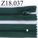 fermeture éclair verte longueur 18 cm couleur vert non séparable zip nylon largeur 2.5 cm