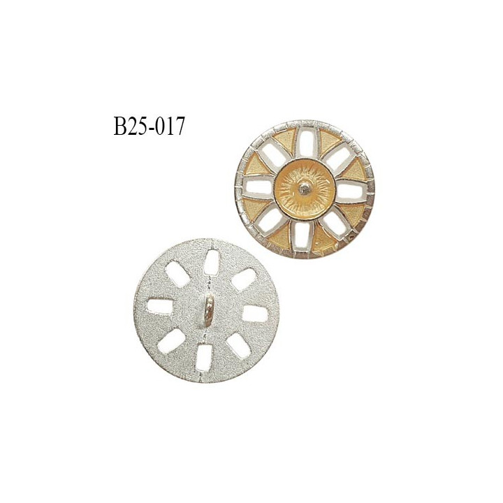 Bouton 25 mm métal accroche avec un anneau couleur jaune et argent diamètre 25 mm épaisseur 2.6 mm prix à l'unité