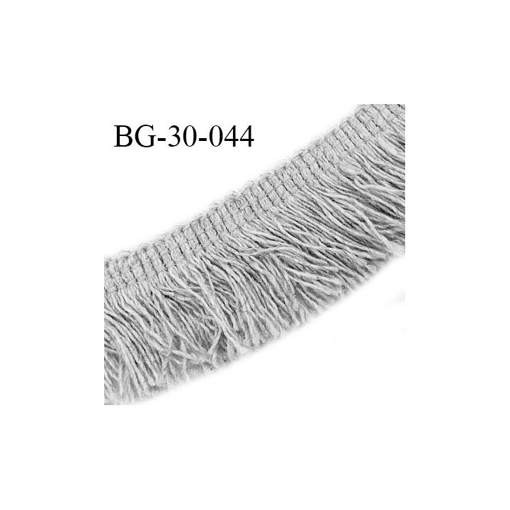 Galon franges 30 mm coton couleur gris largeur de bande 8 mm + 22 mm de franges prix au mètre
