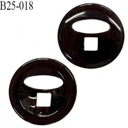 Bouton 25 mm en pvc 2 trous couleur noir diamètre 25 mm épaisseur 6 mm prix à l'unité