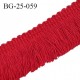 Galon franges 25 mm coton couleur rouge largeur de bande 7 mm + 18 mm de franges prix au mètre