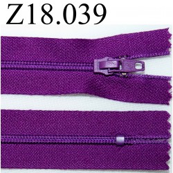 fermeture éclair longueur 18 cm couleur violet non séparable zip nylon largeur 2.5 cm