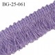 Galon franges 25 mm coton couleur violet largeur de bande 7 mm + 18 mm de franges prix au mètre