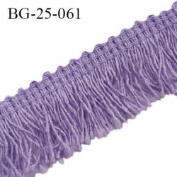 Galon franges 25 mm coton couleur violet largeur de bande 7 mm + 18 mm de franges prix au mètre