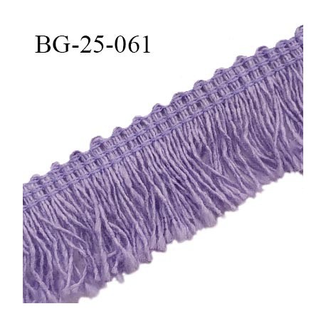 Galon franges 25 mm coton couleur violet largeur de bande 7 mm + 18 mm de franges prix au mètre