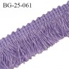 Galon franges 25 mm coton couleur violet largeur de bande 7 mm + 18 mm de franges prix au mètre