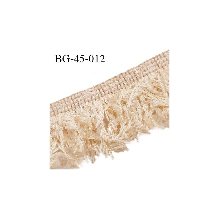 Galon franges 45 mm effet plumes couleur beige largeur bande 10 mm + 35 mm de franges prix au mètre