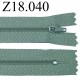 fermeture éclair longueur 18 cm couleur gris vert non séparable zip nylon largeur 2.5 cm