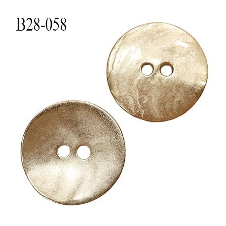 Bouton 28 mm en métal doré 2 trous diamètre 28 mm épaisseur 2.6 mm prix à l'unité