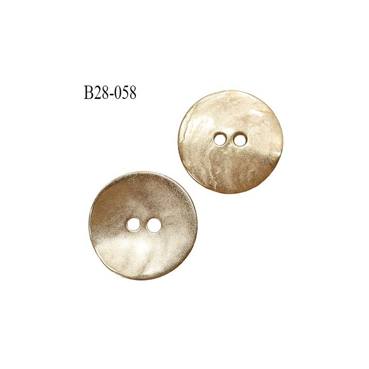 Bouton 28 mm en métal doré 2 trous diamètre 28 mm épaisseur 2.6 mm prix à l'unité