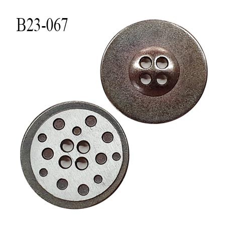 Bouton 23 mm en métal 4 trous diamètre 23 mm épaisseur 1.7 mm prix à l'unité