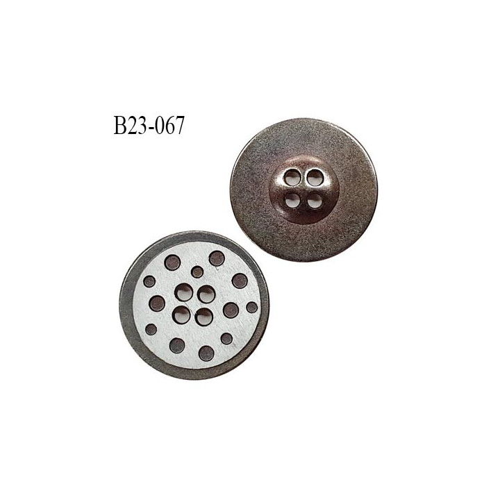 Bouton 23 mm en métal 4 trous diamètre 23 mm épaisseur 1.7 mm prix à l'unité