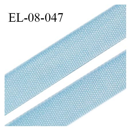 Elastique 8 mm plat fin polyamide élasthanne spécial lingerie de marque fabriqué en France couleur bleu prix au mètre