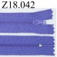 fermeture éclair longueur 18 cm couleur violet non séparable zip nylon largeur 2.3 cm