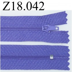 fermeture zip à glissière longueur 18 cm couleur violet non séparable zip nylon largeur 2.3 cm