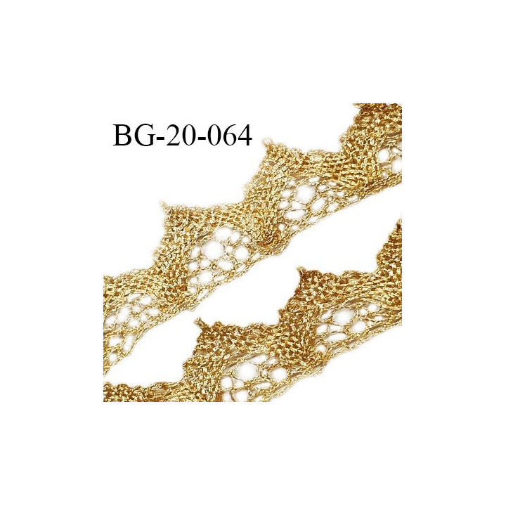 Galon lurex 20 mm effet dentelle couleur or largeur 20 mm prix au mètre