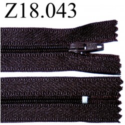 fermeture zip à glissière longueur 18 cm couleur marron non séparable zip nylon largeur 2.5 cm