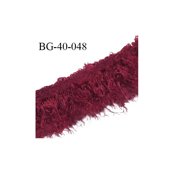 Galon franges 40 mm couleur bordeaux largeur de bande 10 mm + environ 30 mm de franges prix au mètre