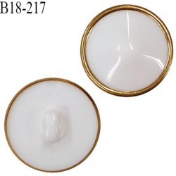 Bouton 18 mm très beau dôme en pvc couleur blanc et doré accroche avec un anneau un diamètre 18 mm épaisseur 5 mm prix à l'unité