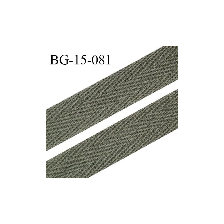 Biais sergé 15 mm galon ruban coton superbe souple et doux couleur vert kaki clair largeur 15 mm prix au mètre