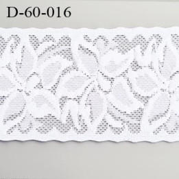 Dentelle lycra 60 mm blanche  élastique couleur blanc lumineux douce et souple prix au mètre