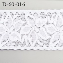 Dentelle lycra 60 mm blanche élastique couleur blanc lumineux douce et souple prix au mètre