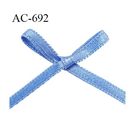 Noeud 25 mm lingerie couleur aigue marine bleu satin haut de gamme largeur 25 mm hauteur 22 mm haut de gamme