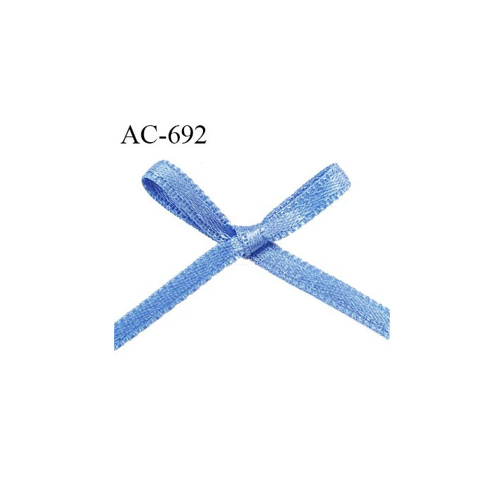 Noeud 25 mm lingerie couleur aigue marine bleu satin haut de gamme largeur 25 mm hauteur 22 mm haut de gamme