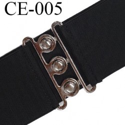 ceinture élastique 70 cm couleur noir fermeture métal largeur 7 cm épaisseur longueur 70 centimètres