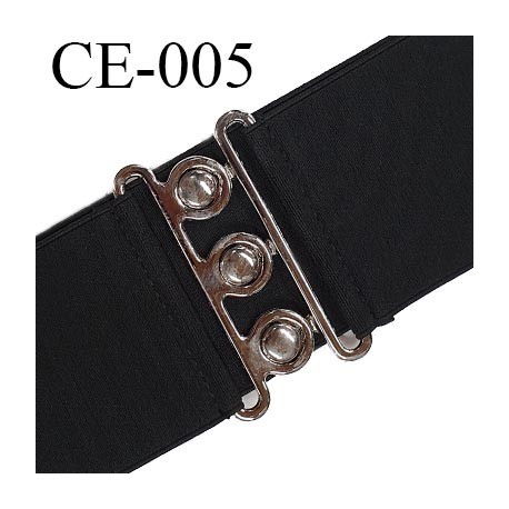 ceinture élastique 70 cm couleur noir fermeture métal largeur 7 cm épaisseur longueur 70 centimètres