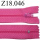 fermeture éclair longueur 18 cm couleur rose non séparable zip nylon largeur 2.5 cm