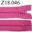 fermeture éclair longueur 18 cm couleur rose non séparable zip nylon largeur 2.5 cm