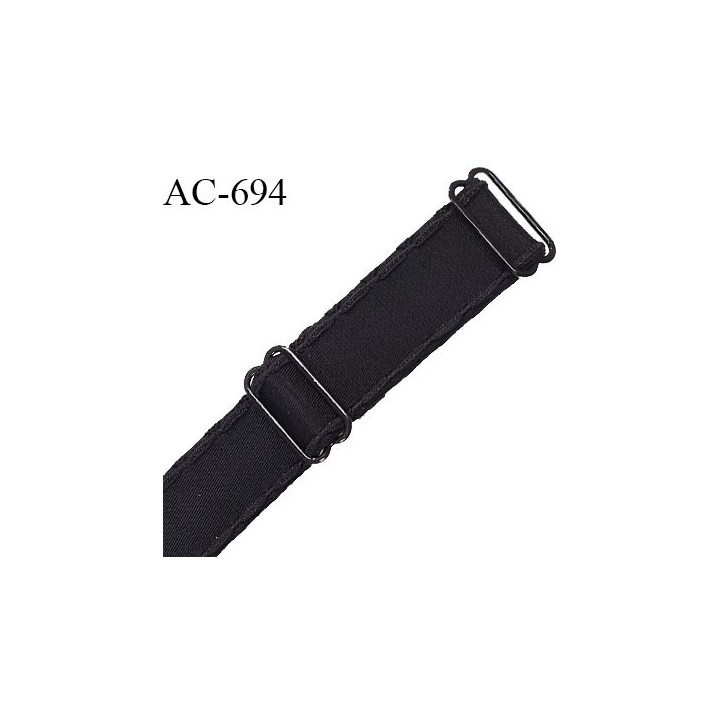 Bretelle 18 mm lingerie SG haut de gamme grande marque couleur noir surpiqure  2 barrettes métal  prix à la pièce