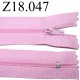 fermeture éclair longueur 18 cm couleur rose non séparable zip nylon largeur 2.5 cm