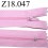 fermeture éclair longueur 18 cm couleur rose non séparable zip nylon largeur 2.5 cm