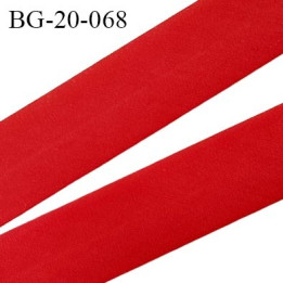 biais galon 20 mm pré plié  au dos 2 rabats de 10 mm  coton polyester couleur rouge largeur 20 mm prix au mètre