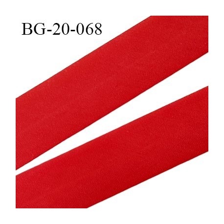 biais galon 20 mm pré plié au dos 2 rabats de 10 mm coton polyester couleur rouge largeur 20 mm prix au mètre