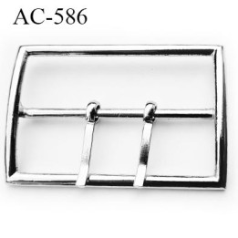 Boucle 70 mm avec double ardillons métal couleur chrome  largeur intérieur 70 mm largeur extérieur 8 cm  hauteur 5.4 cm