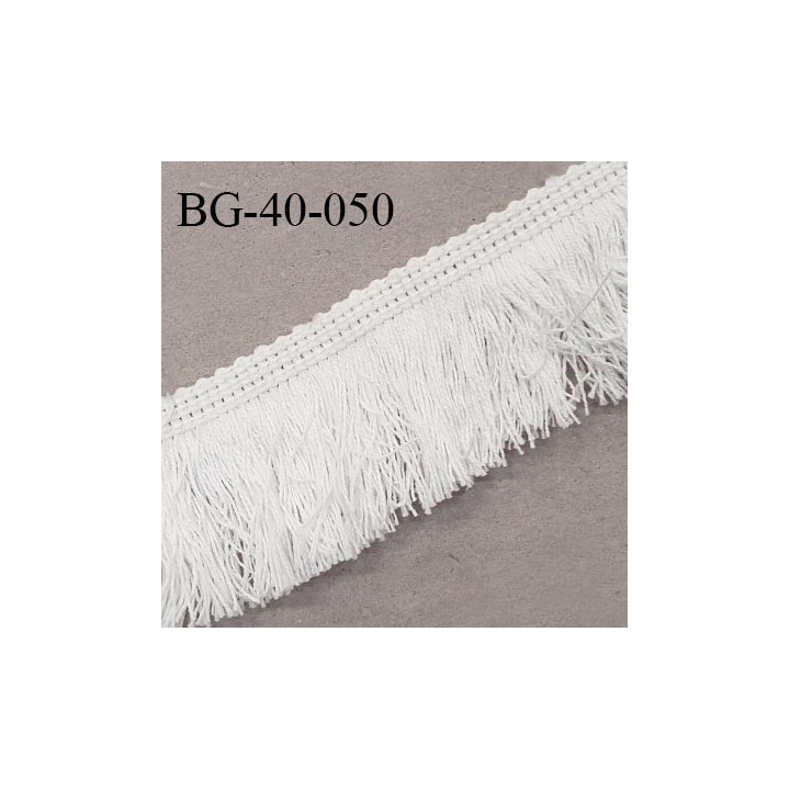 Galon franges 40 mm coton couleur écru largeur de bande 8 mm + 32 mm de franges prix au mètre