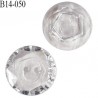 Bouton 14 mm effet cristal 2 trous diamètre 14 mm épaisseur 4 mm prix à l'unité