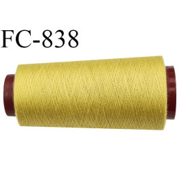 CONE 5000 m fil Polyester n° 120 couleur jaune or  longueur 5000 mètres fil européen bobiné en France certifié oeko tex