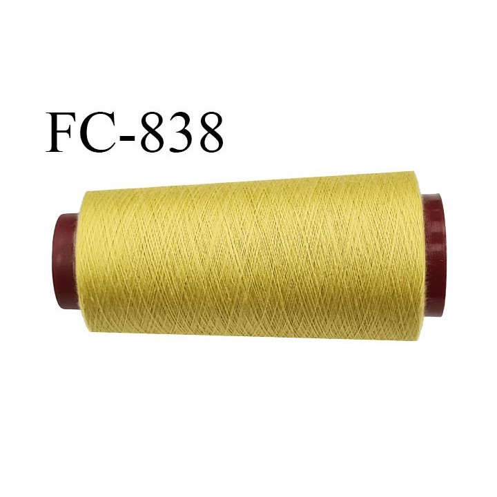 CONE 5000 m fil Polyester n° 120 couleur jaune or  longueur 5000 mètres fil européen bobiné en France certifié oeko tex