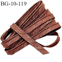 Passepoil 10 mm couleur bronze lurex superbe largeur 10 mm  lien coton intérieur 2 mm  largeur 10 mm  prix du mètre