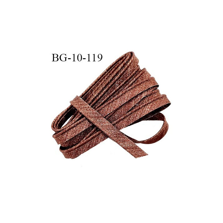 Passepoil 10 mm couleur bronze lurex superbe largeur 10 mm  lien coton intérieur 2 mm  largeur 10 mm  prix du mètre
