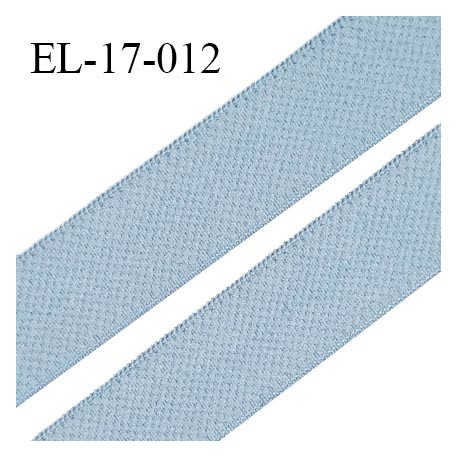 Elastique 17 mm haut de gamme fabriqué en France doux au toucher couleur bleu azzuro bain largeur 17 mm prix au mètre