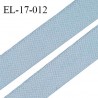 Elastique 17 mm haut de gamme fabriqué en France doux au toucher couleur bleu azzuro bain largeur 17 mm prix au mètre