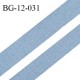 Devant bretelle 10 mm en polyamide attache bretelle rigide pour anneaux couleur bleu chambray haut de gamme prix au mètre